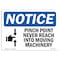 Signmission OSHA Notice Sign, Pinch Point Never Reach Into With Symbol, 10in X 7in Decal, 7" W, 10" L, Landscape OS-NS-D-710-L-17295 - alternate 1
